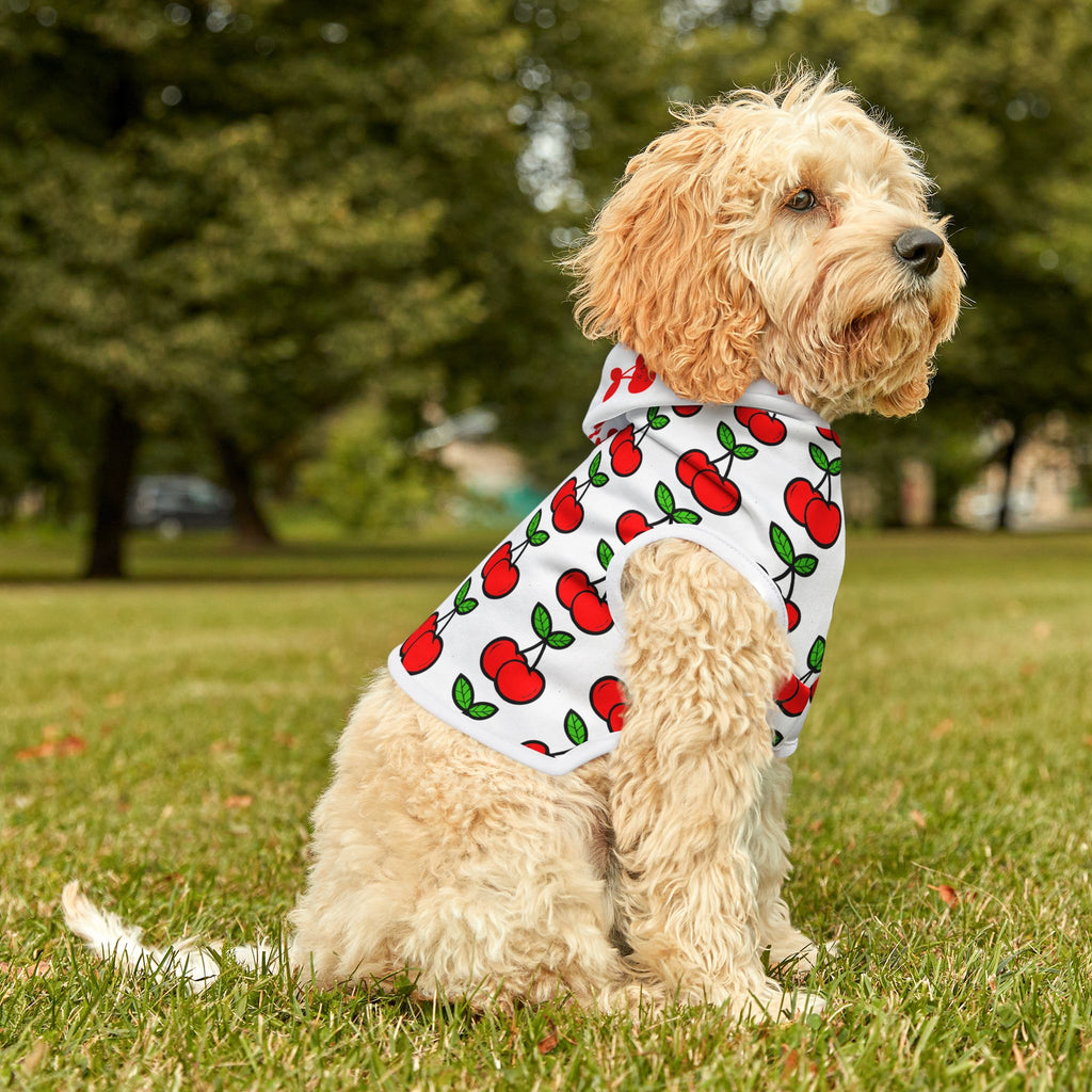 Cherry Pattern Pet Hoodie — Cute Red Cherry Dog & Cat Hoodie