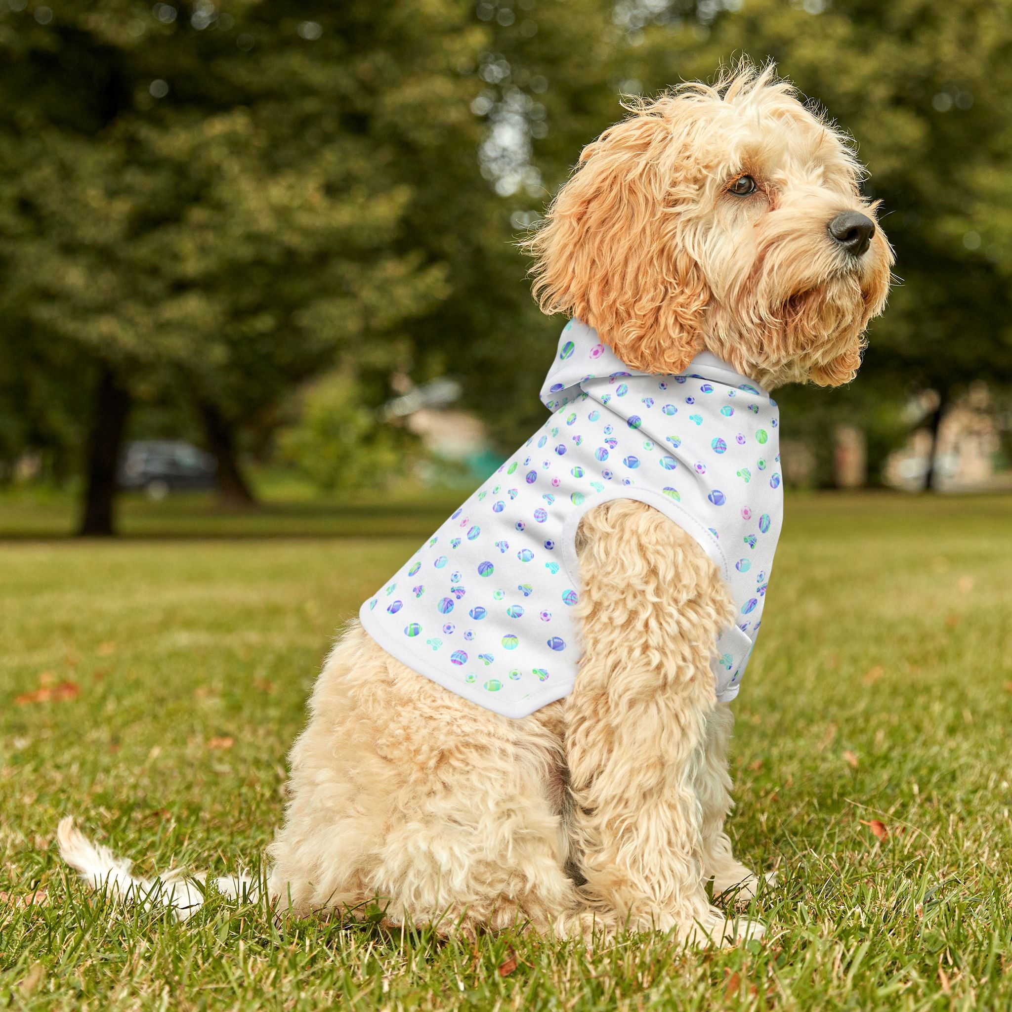 Pastel Dot Pet Hoodie — Lightweight Cute Hooded Sweater for Small Dogs & Cats