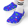 Kids Blue Floral EVA Foam Clogs — Cute Garden Print Slip-On Casual Shoes