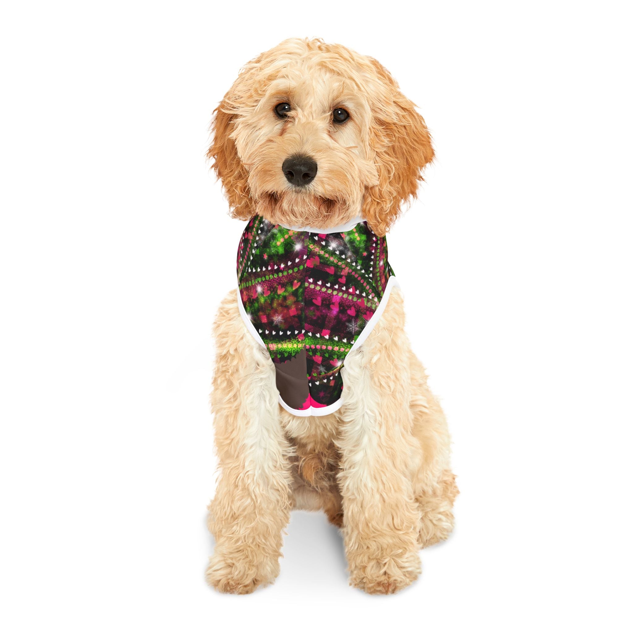 Pet Hoodie - Festive Floral Girl Silhouette Dog/Pet Hoodie