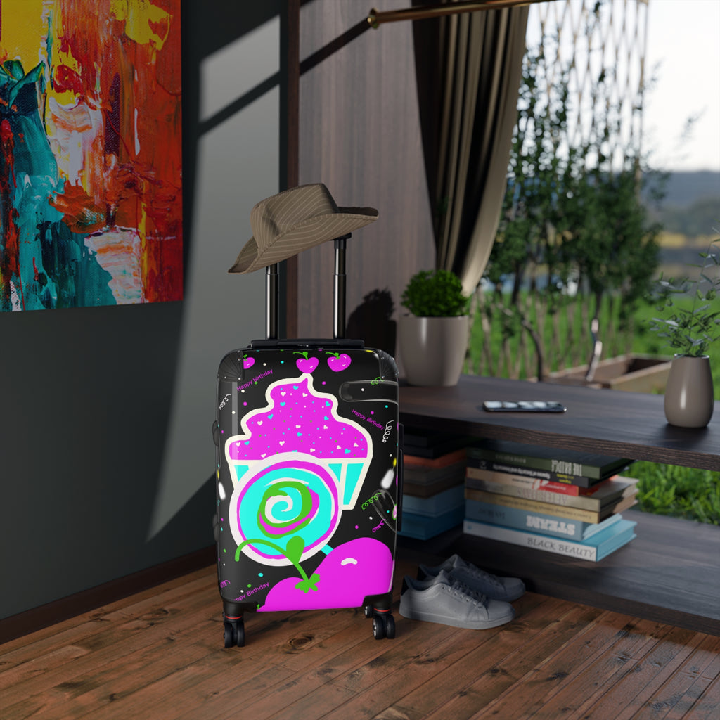 Sweet Treat Suitcase – Neon Cupcake & Lollipop Carry-On