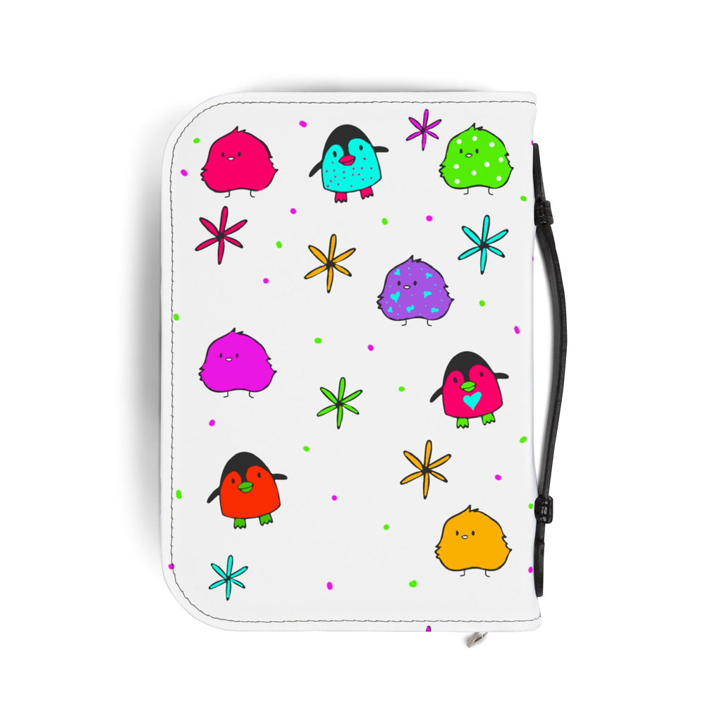 Cute Chick Pattern Bible Cover — Colorful Cartoon Birds Zippered Case