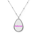 Adonai Oval Pendant Necklace — Religious Teardrop Name Necklace