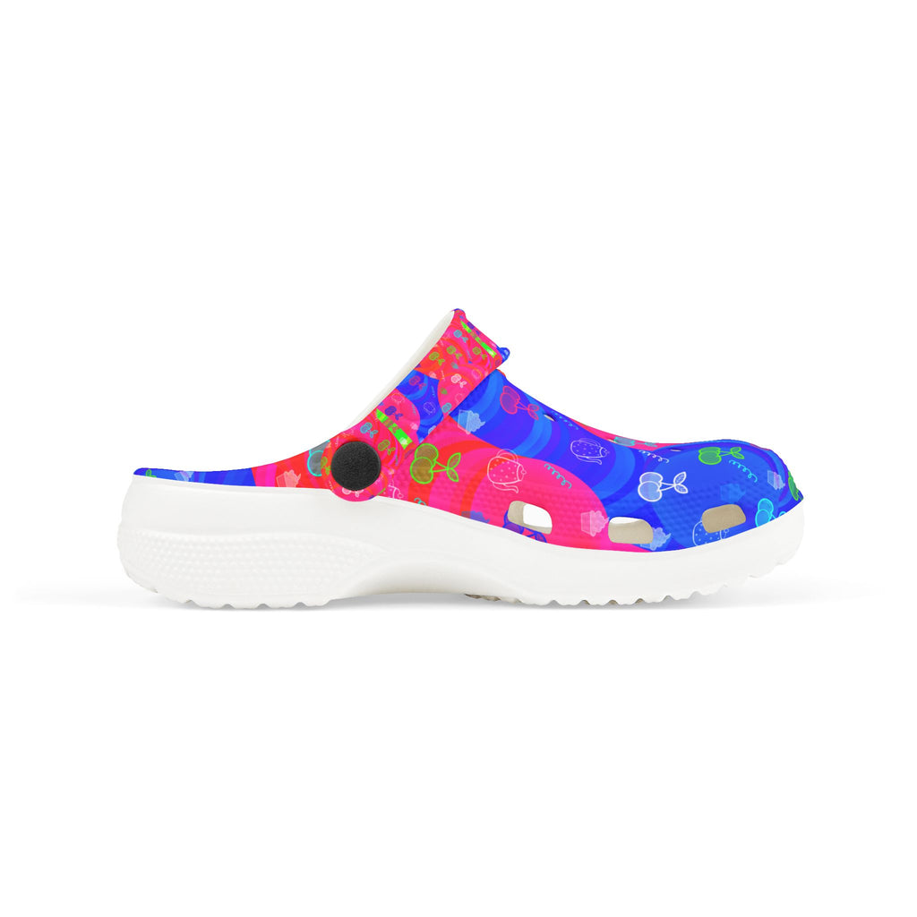 Kids Colorful Cherry Print EVA Foam Clogs – Fun Garden Slip-Ons