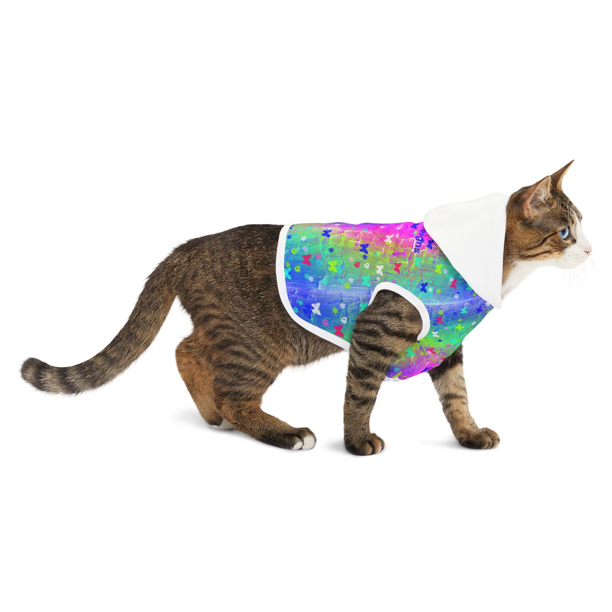 Pet Hoodie - 'My God Reigns' Colorful Butterfly Faith Hoodie for Dogs & Cats