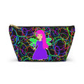 Fairy Neon Accessory Pouch — Colorful Circle Pattern T-Bottom Makeup Bag
