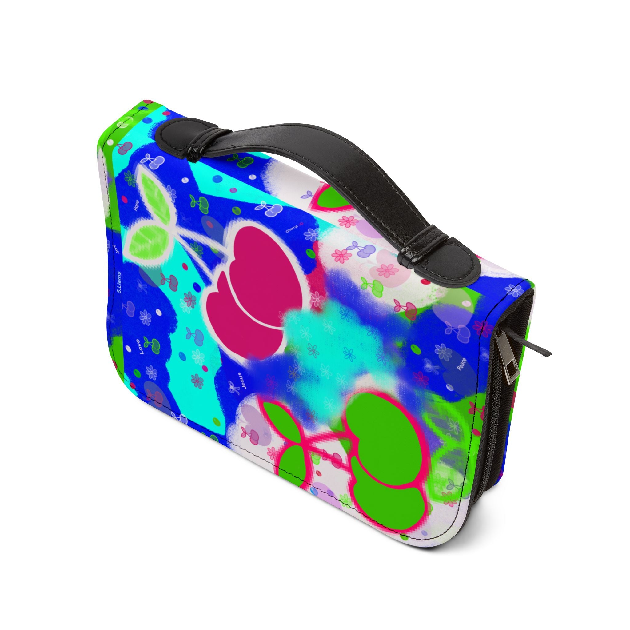 Cherry Pop Bible Cover — Colorful Floral Scripture Zippered Case