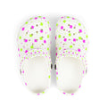 Kids Floral EVA Foam Clogs — White Pink & Green All-Over Print