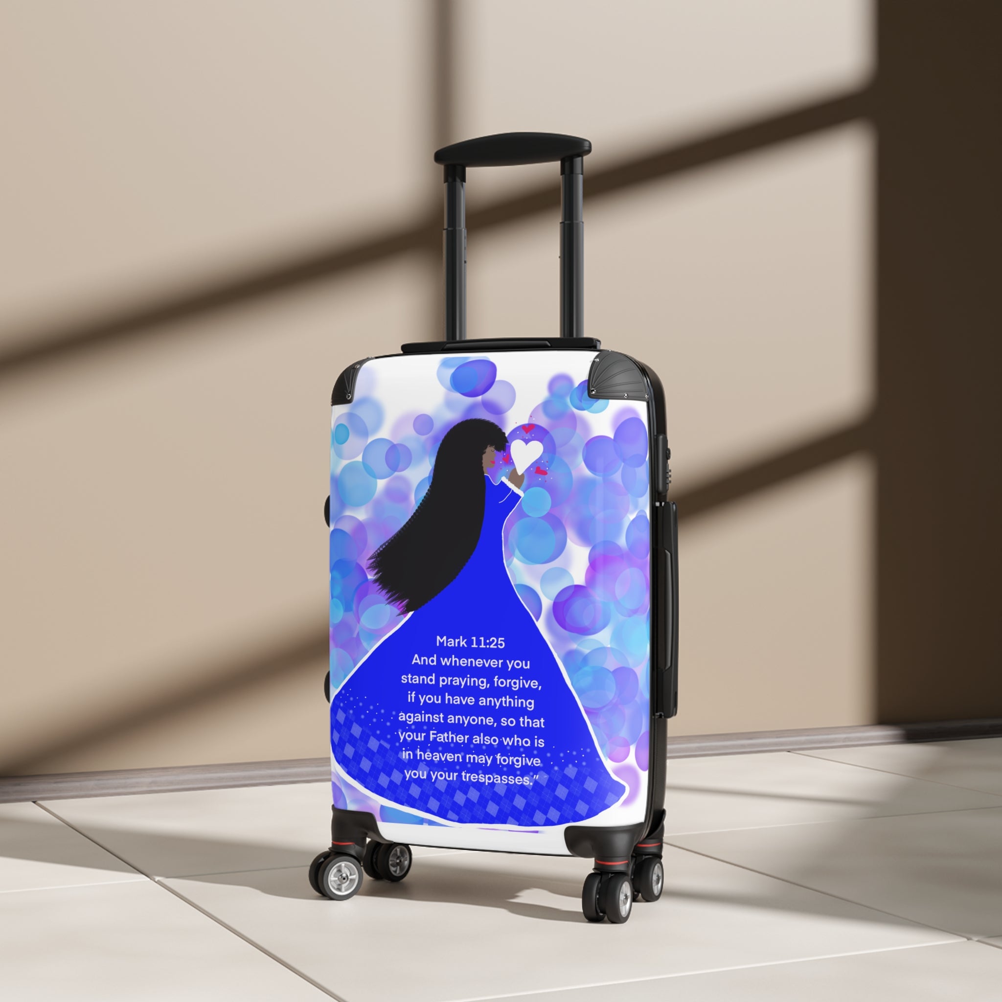 Spiritual Dove Suitcase – Mark 11:25 Inspirational Carry-On Luggage