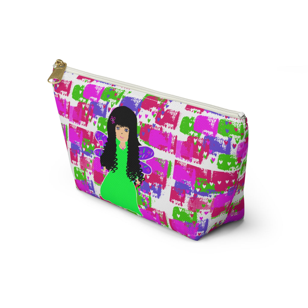 Fairy Girl Accessory Pouch — Colorful T-Bottom Makeup Bag for Kids & Teens