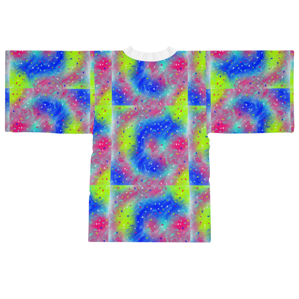 Colorful Galaxy Kimono Robe — Tie-Dye Nebula Long Sleeve