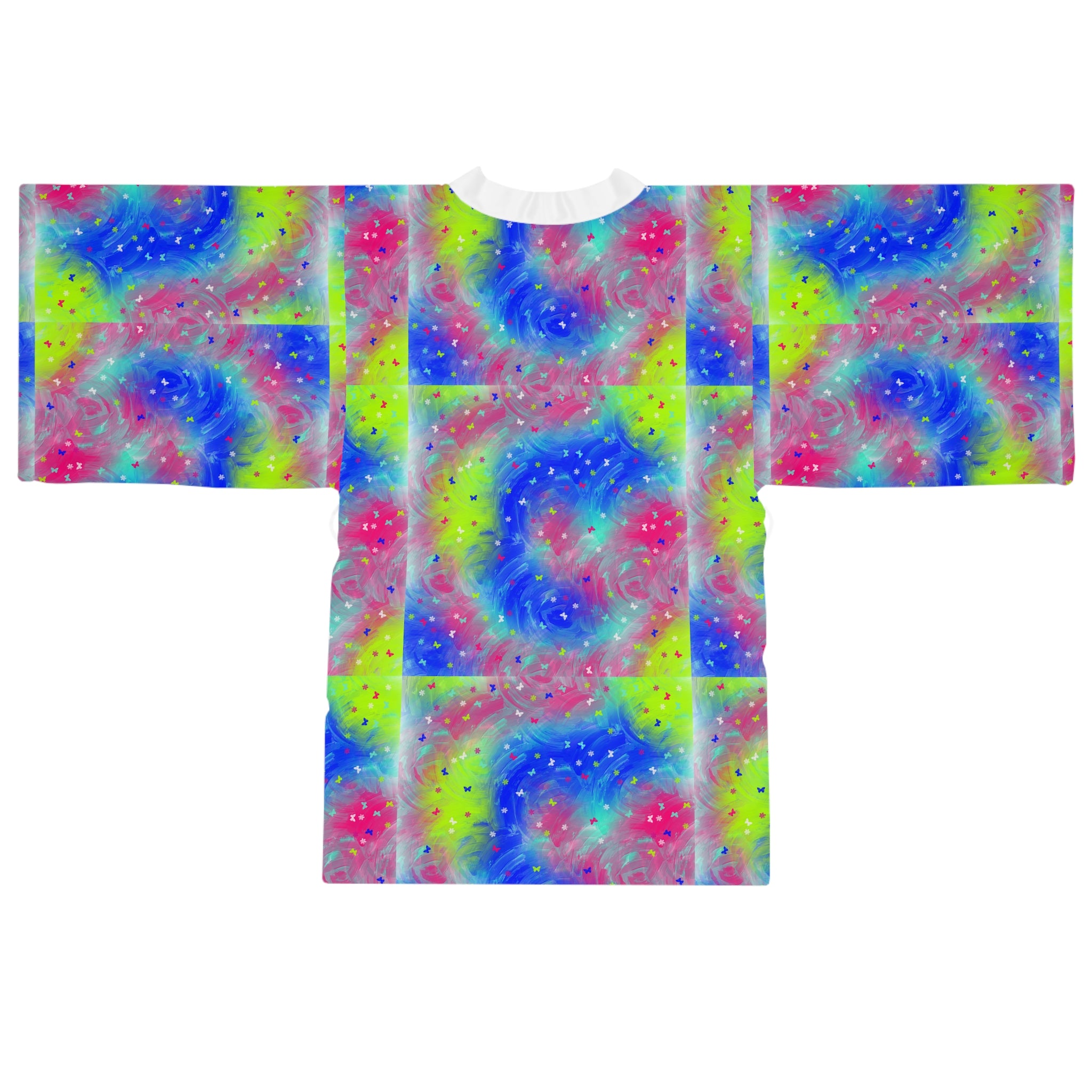 Colorful Galaxy Kimono Robe — Tie-Dye Nebula Long Sleeve