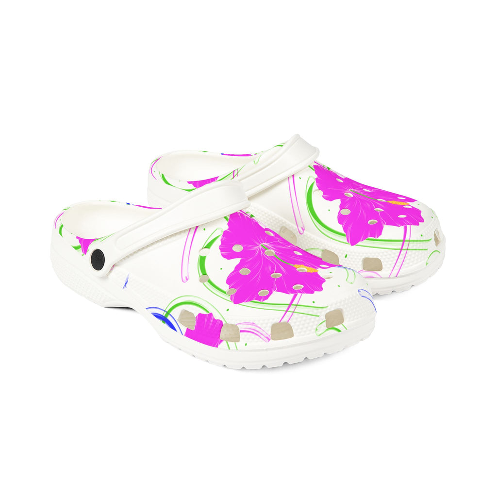 Floral EVA Foam Clogs — Pink Blossom All-Over Print Shoes