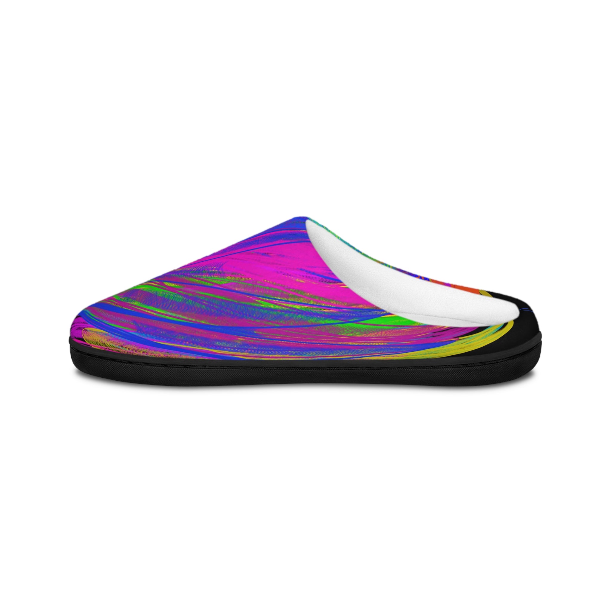 Colorwave Indoor Slippers — Bright Abstract Swirl House Shoes for Women