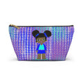 Holographic Purple Mermaid Accessory Pouch with Cute Girl Graphic