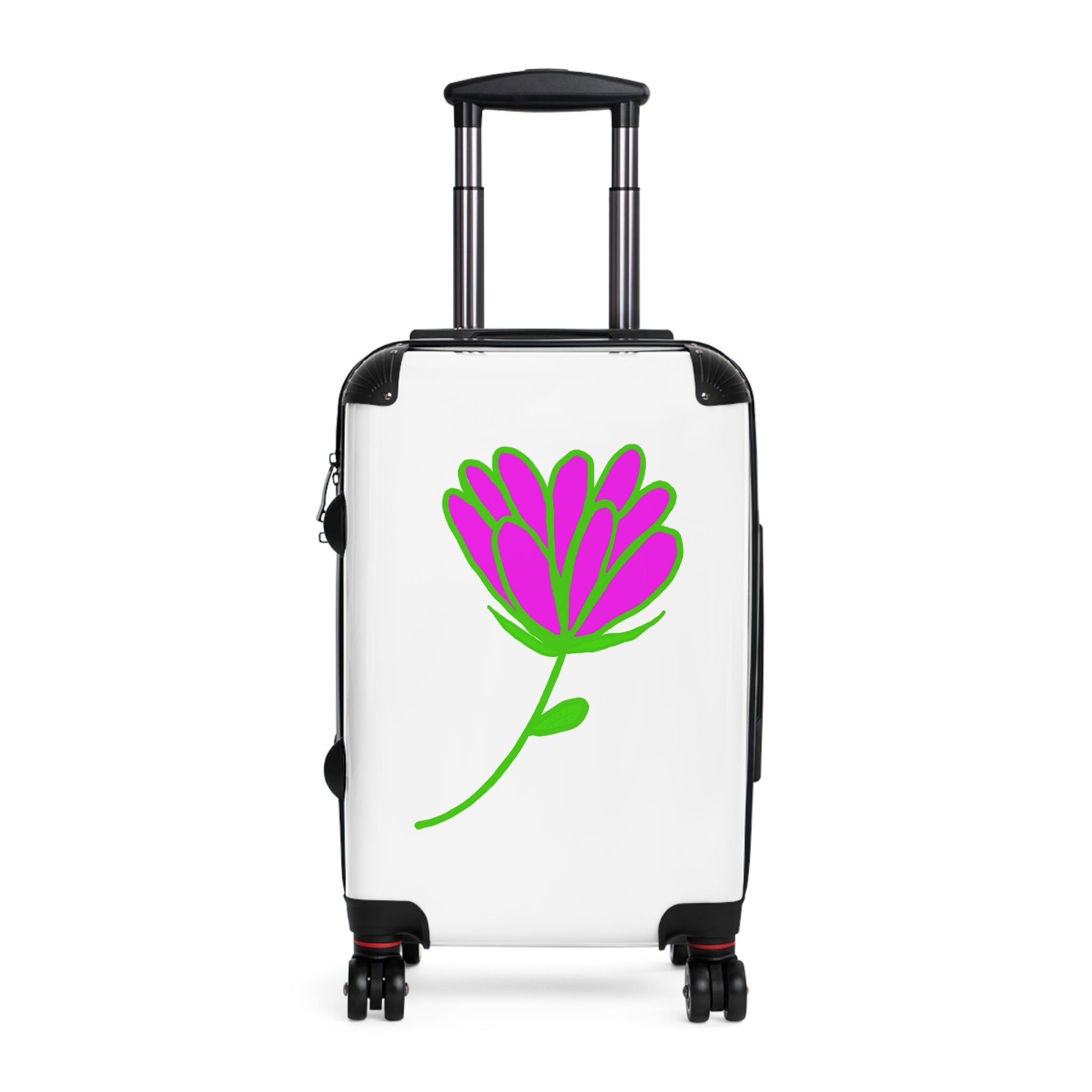 Floral Carry-On Suitcase — Bright Pink Bloom Travel Luggage