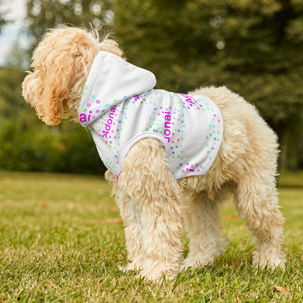 Pet Hoodie — Personalized "Adonai" Confetti Hooded Pet Shirt