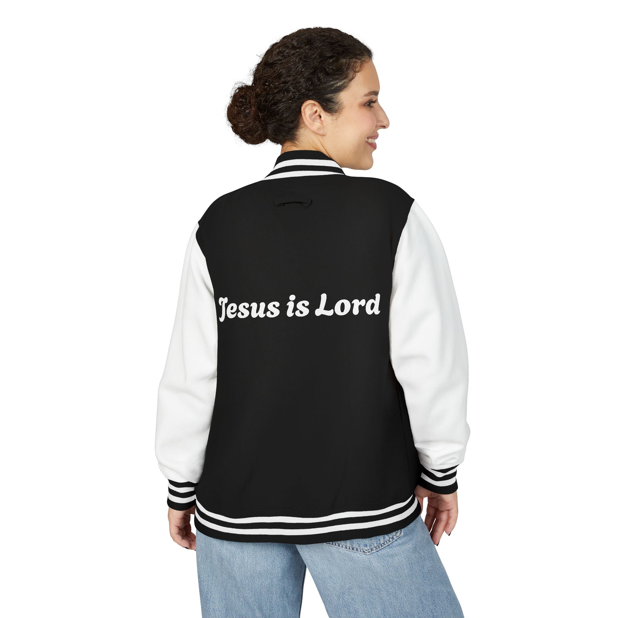 Letterman Jacket — 'Jesus Is Lord' Varsity Jacket (Christian Faith, Church Group Apparel)