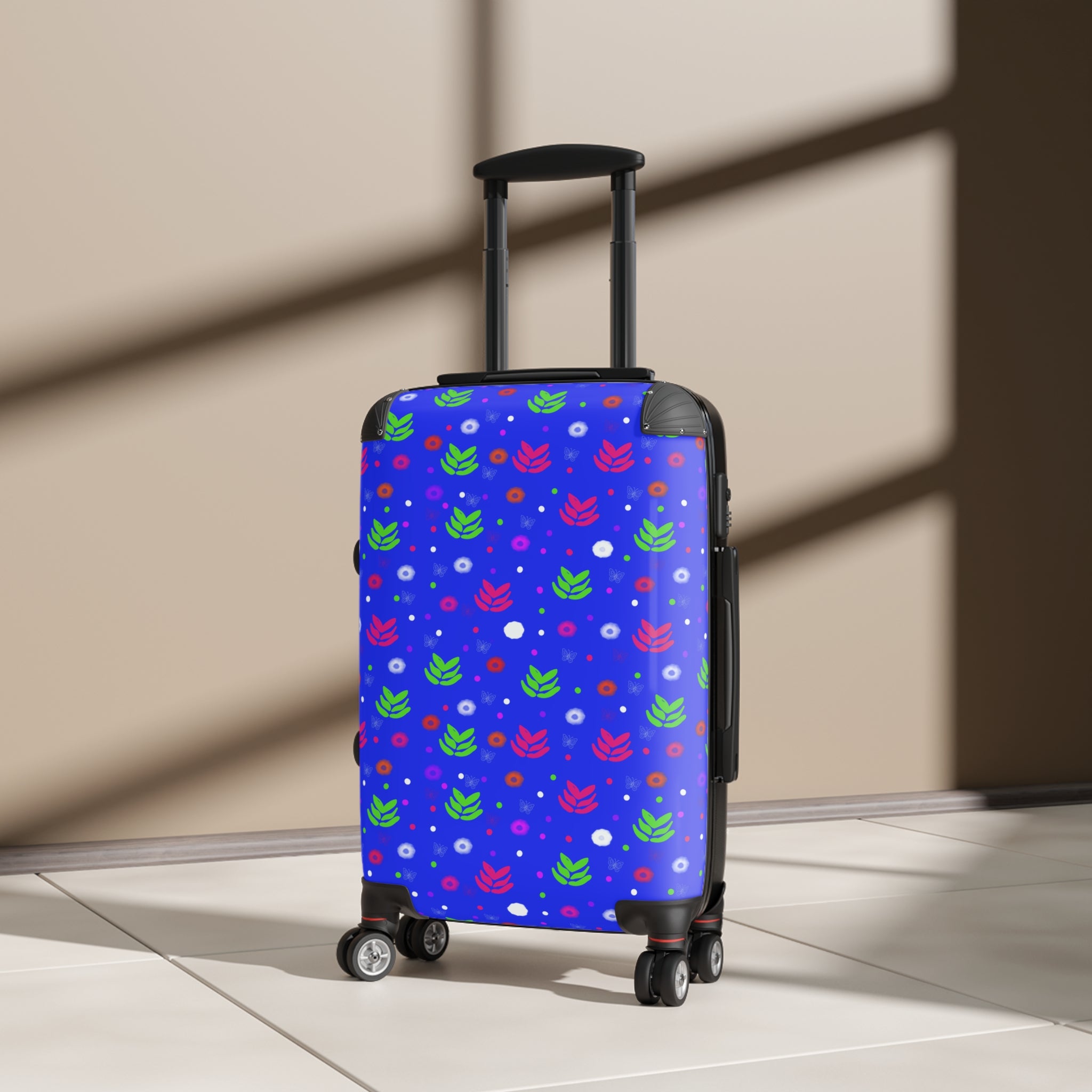 Bright Floral Suitcase Cover — Colorful Leaf & Dot Luggage Protector
