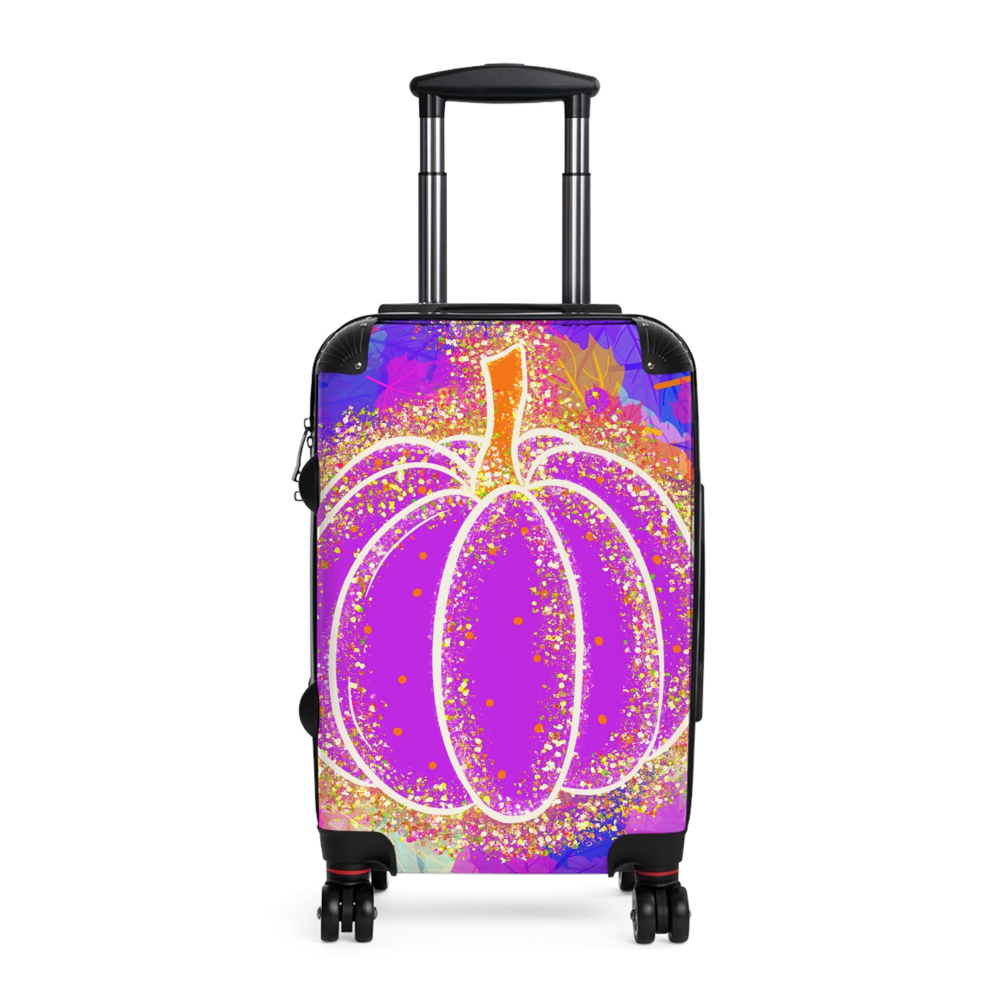 Halloween Purple Pumpkin Carry-On Suitcase – Glitter Fall Travel Luggage