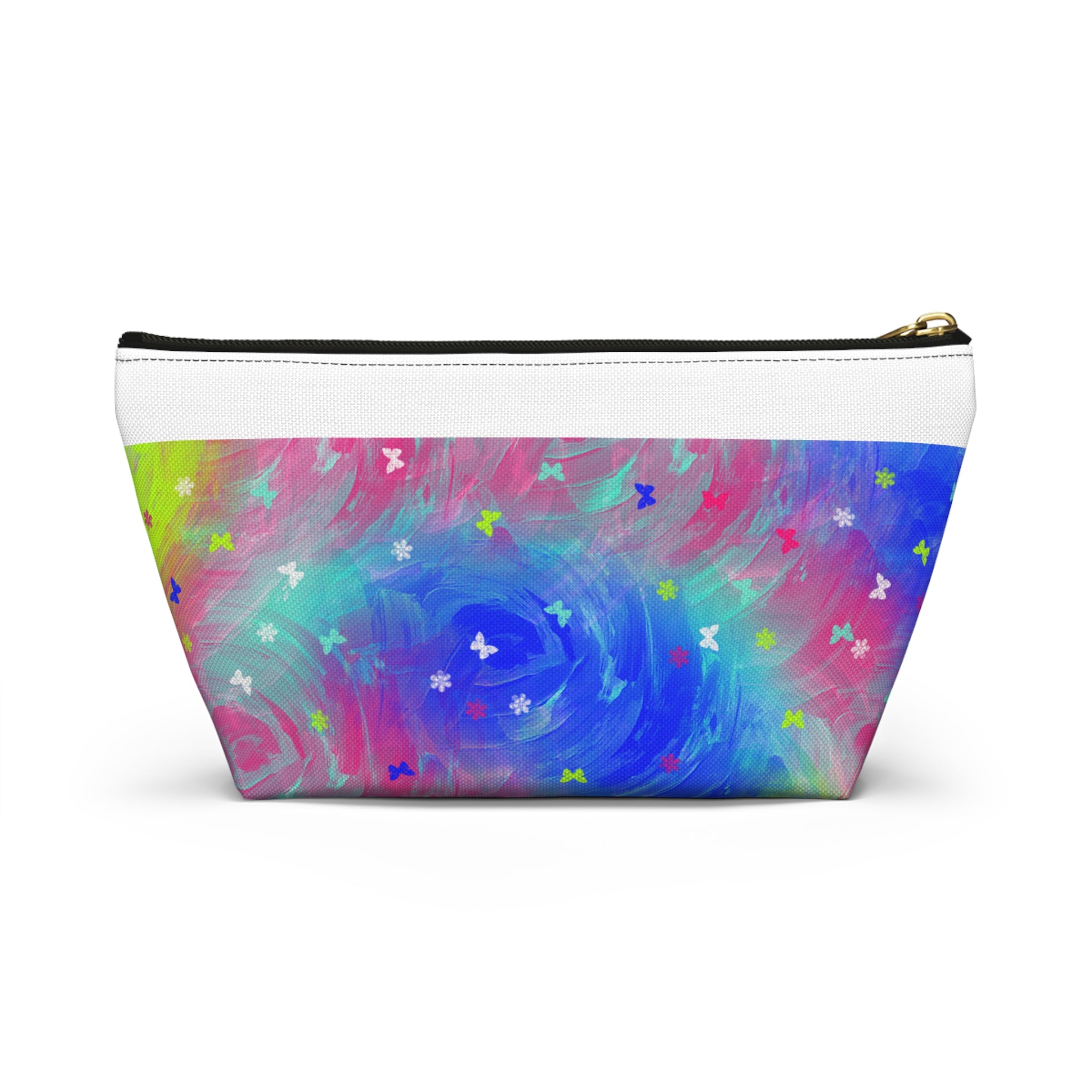 Colorful Swirl Butterfly Accessory Pouch — T‑Bottom Cosmetic Bag
