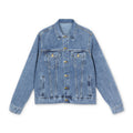 Denim Jacket — Minimal Black Cross Back Graphic