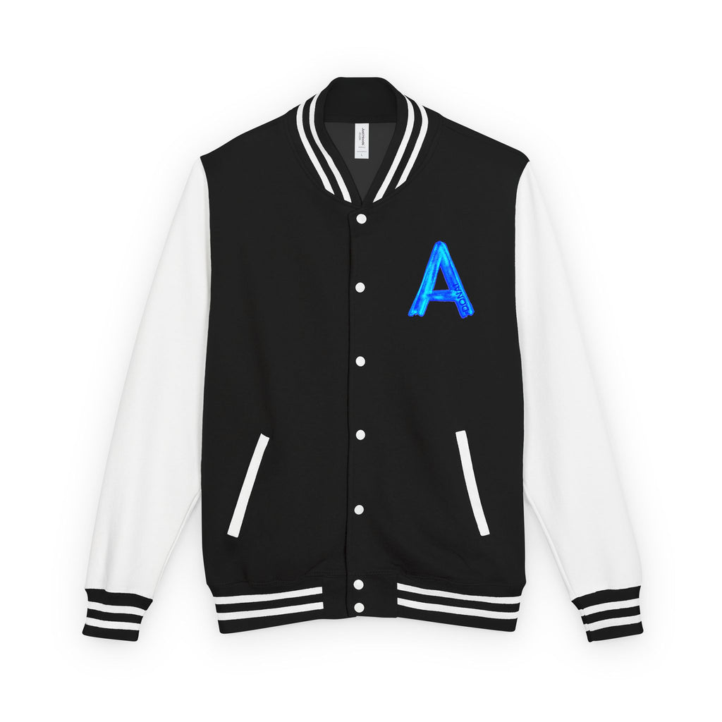Letterman Jacket with Blue Neon 'A' Back Graphic