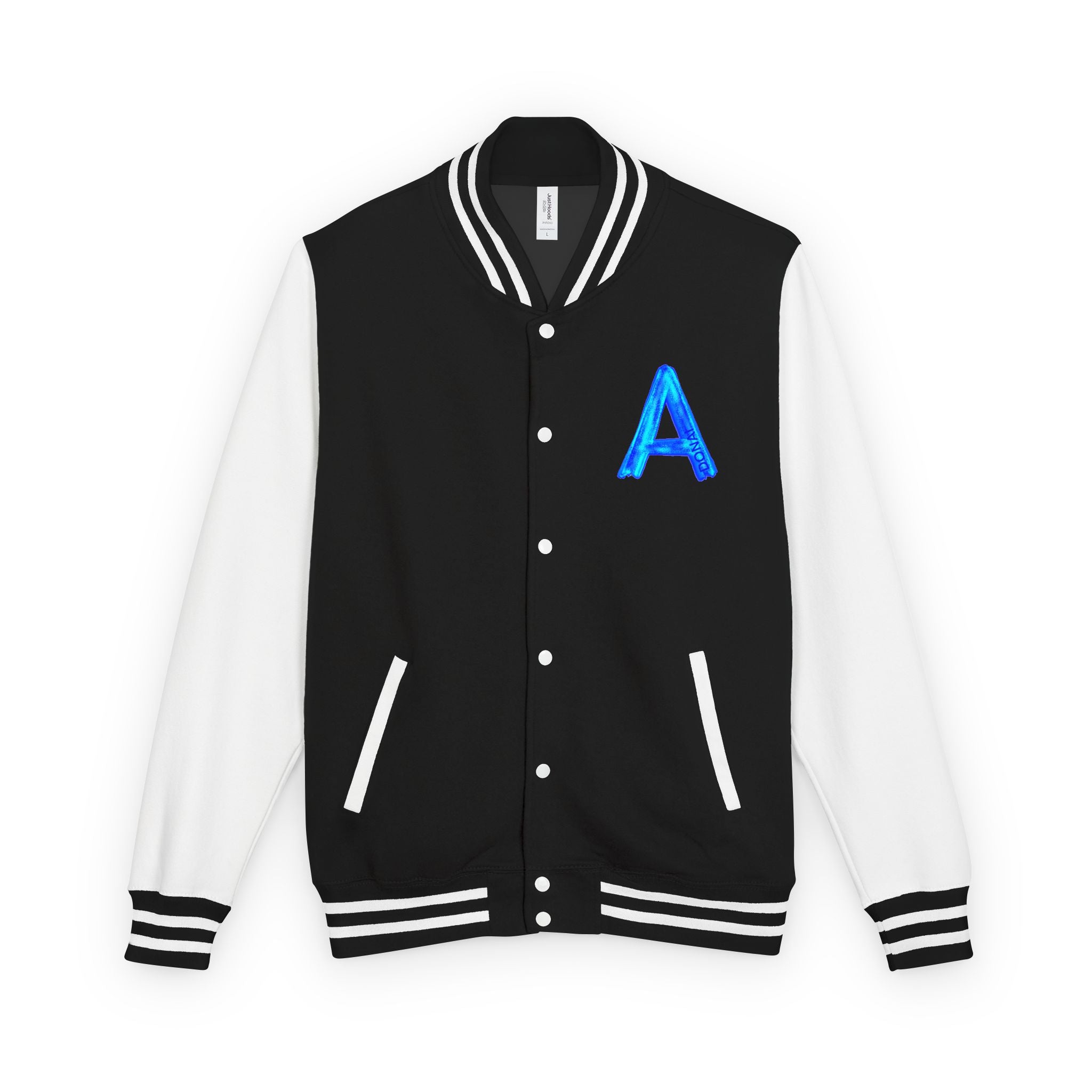Letterman Jacket with Blue Neon 'A' Back Graphic