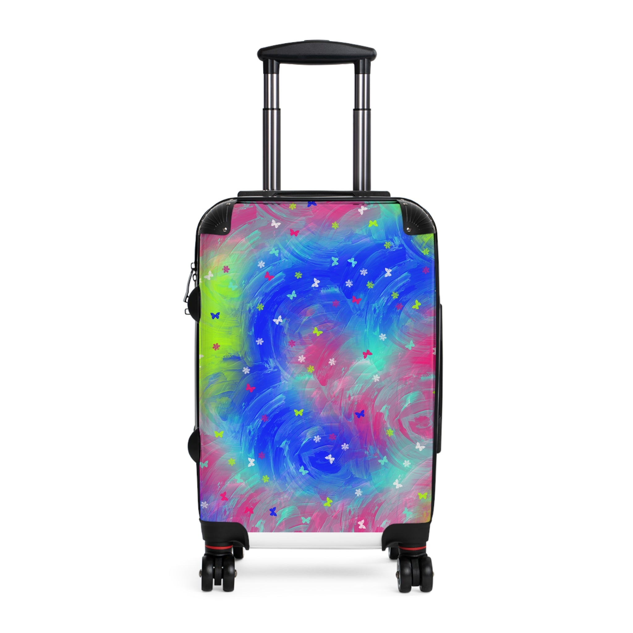 Galaxy Swirl Suitcase — Colorful Butterfly Travel Luggage