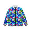 Cherry Pop Women’s Puffer Jacket — Colorful Retro Fruit Print AOP