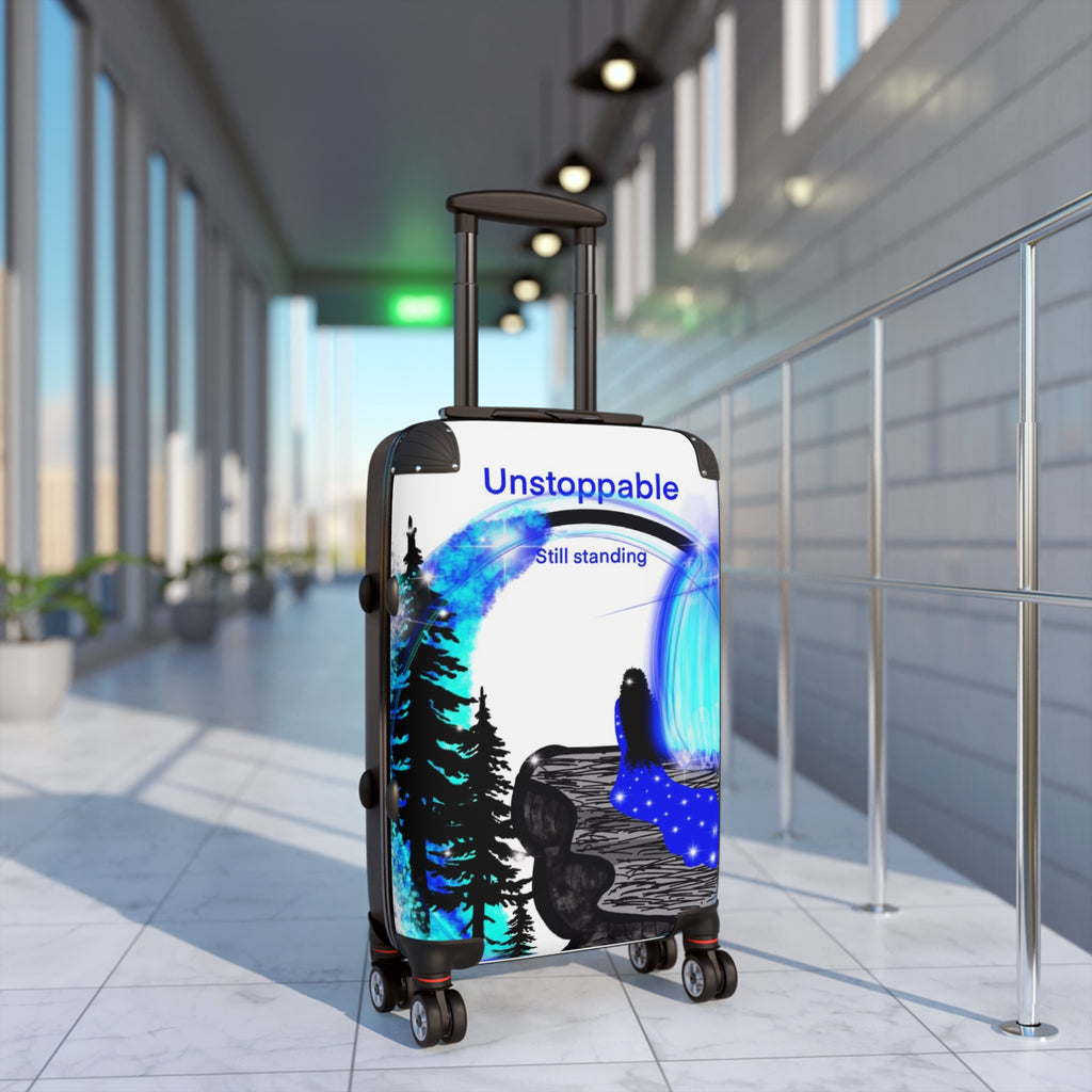 Unstoppable Still Standing Carry-On Suitcase – Inspirational Travel Luggage with Nightscape Design