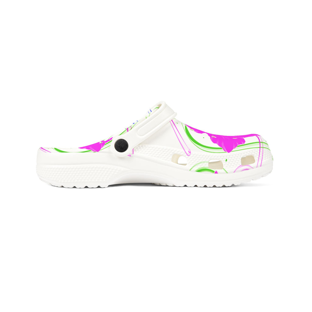 Floral EVA Foam Clogs — Pink Blossom All-Over Print Shoes