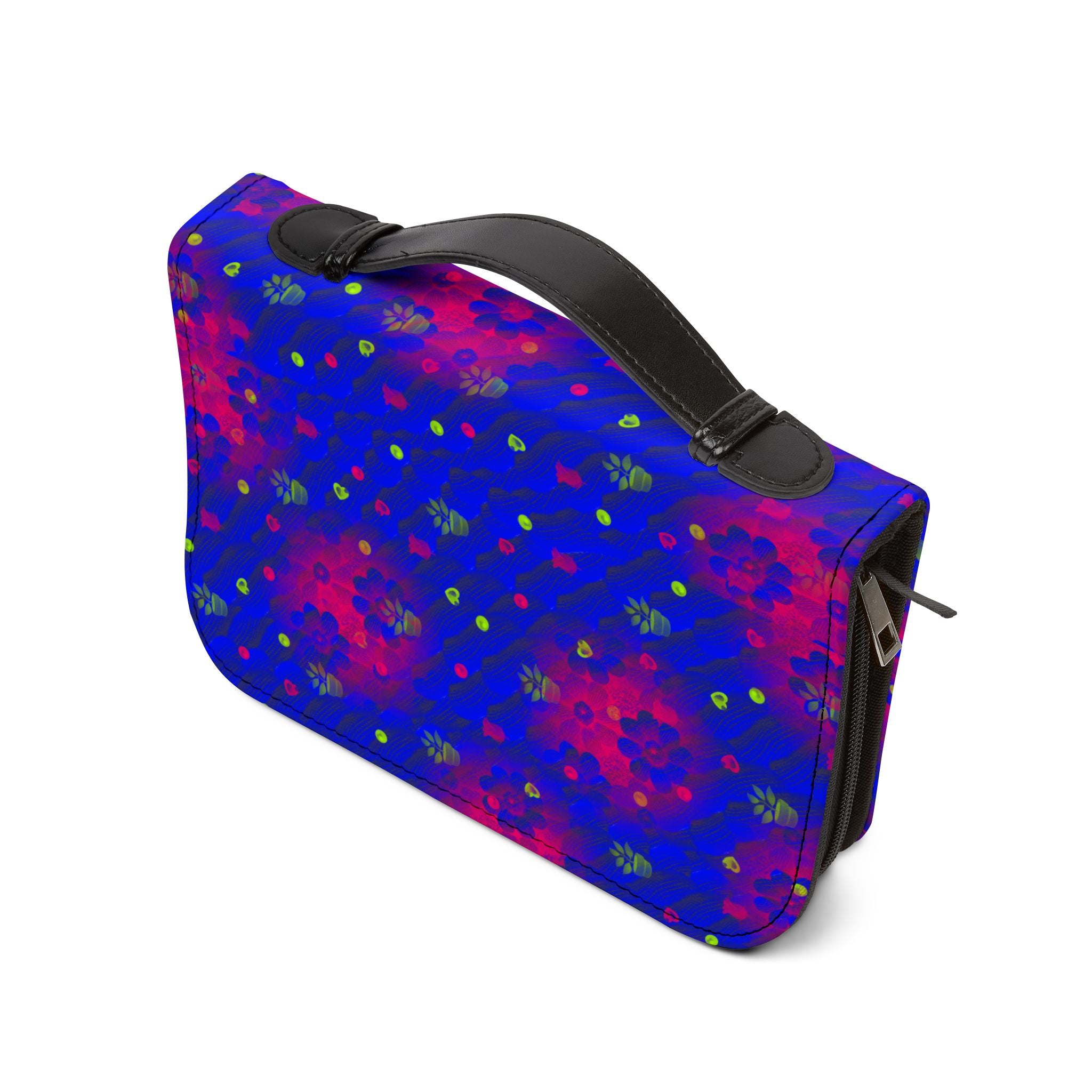 Floral Neon Bible Cover — Zippered Protective Case for Carrying Bible