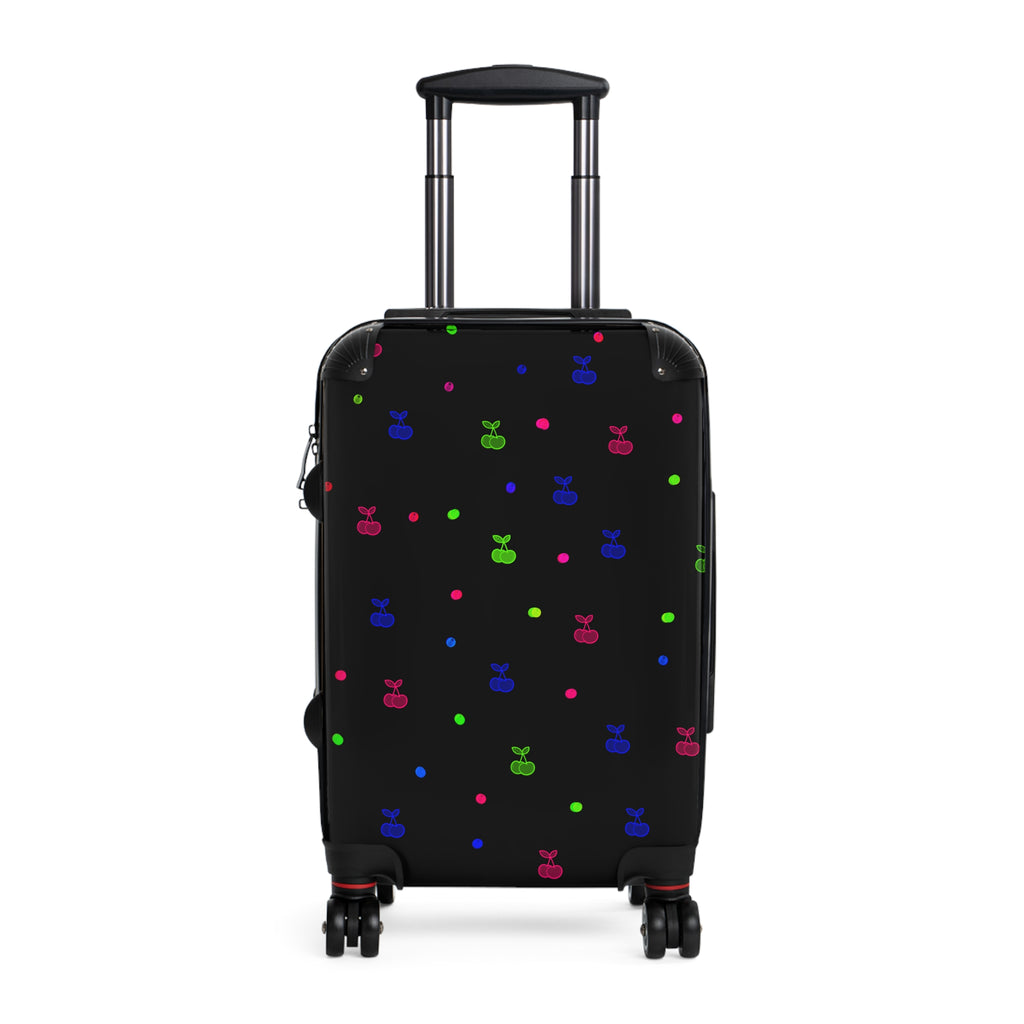 Neon Snack Icons Carry-On Suitcase — Playful Travel Luggage with Colorful Candy Pattern