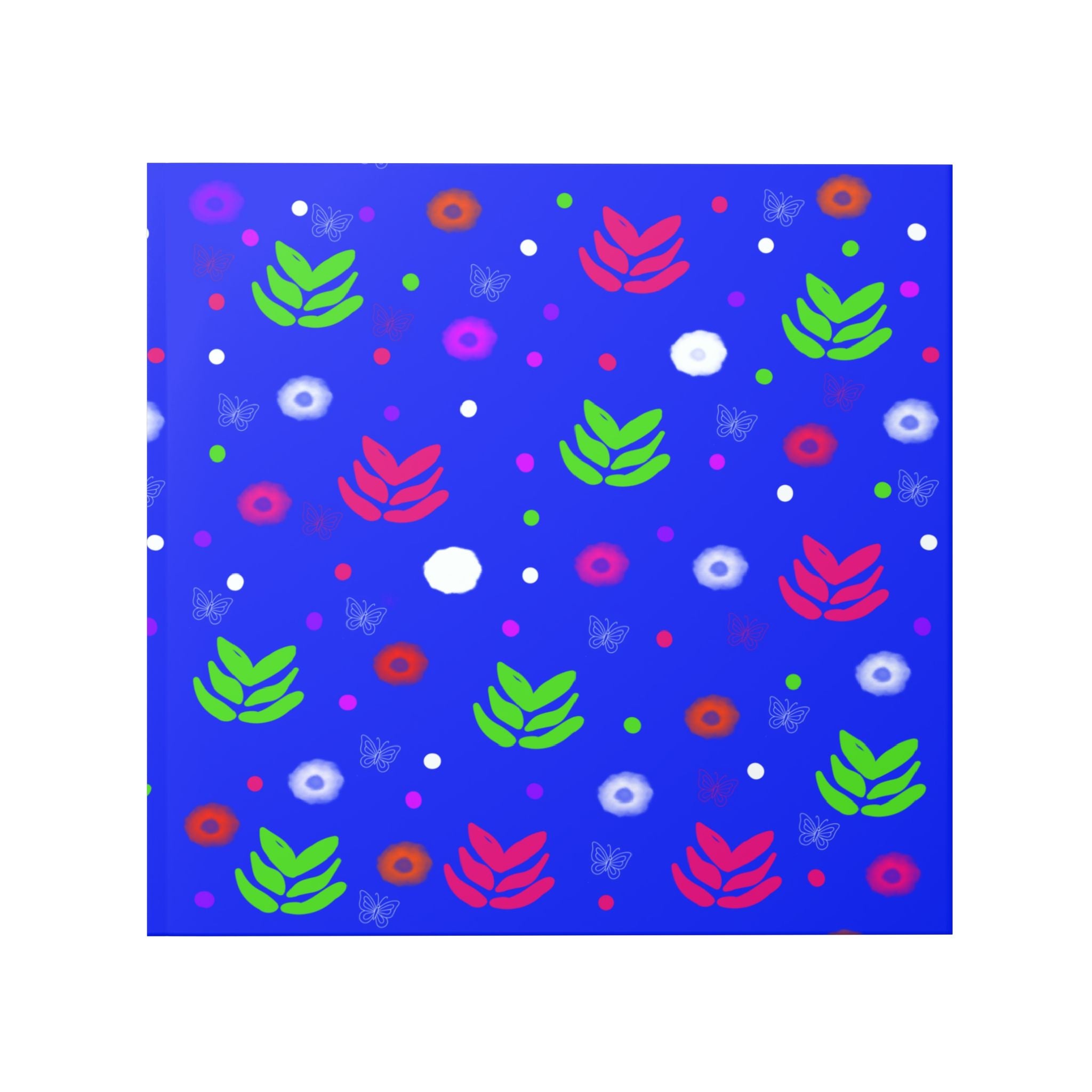 Floral Pattern Hardcover Photo Book — Bright Blue Botanical Keepsake