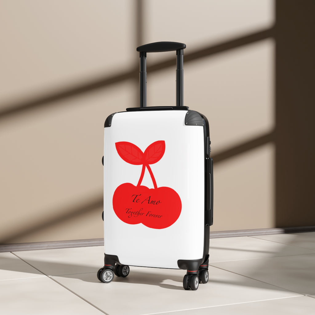 Cherry Love Suitcase – 'Te Amo Together Forever' Romantic Carry-On