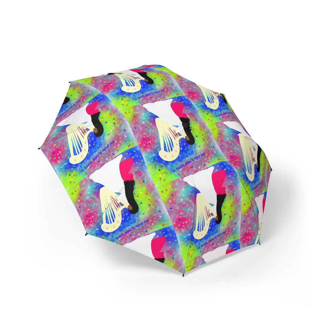 Foldable Umbrella — Colorful Abstract Woman Silhouette Rain Umbrella