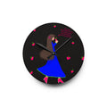 Acrylic Wall Clock — Whimsical Girl with Apples Illustration