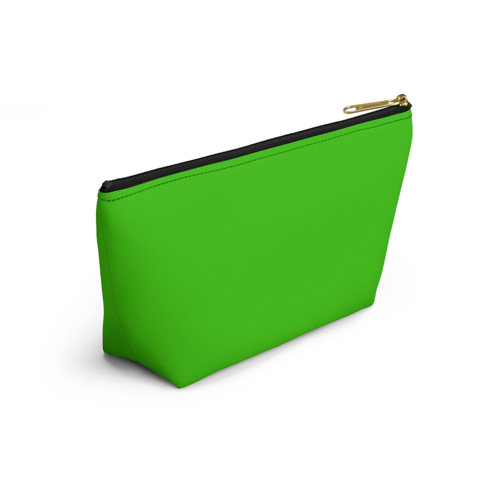 Bright Lime Apple Accessory Pouch — Colorful Floral Apple Cosmetic Bag