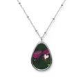 Oval Pendant Necklace — Romantic Floral Heart Teardrop Jewelry