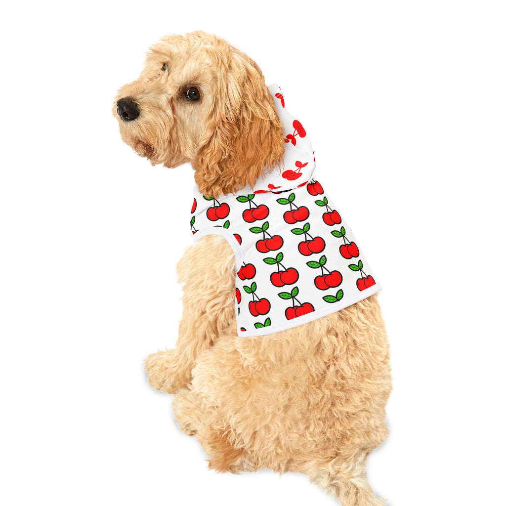 Cherry Pattern Pet Hoodie — Cute Red Cherry Dog & Cat Hoodie