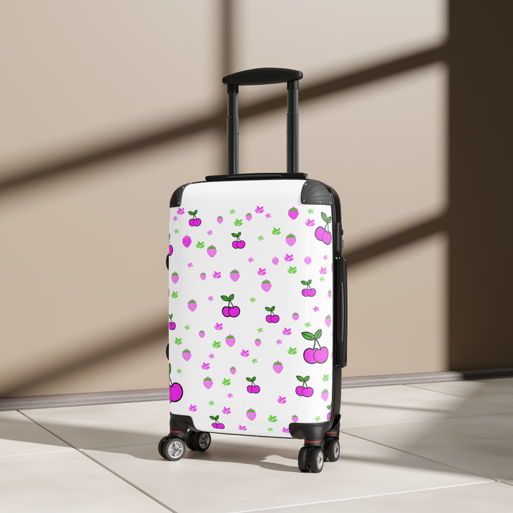 Cherry Pattern Suitcase – Cute Pink Cherry Luggage Cover for Travel