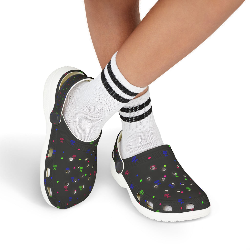 Kids' Black Confetti EVA Foam Clogs — Lightweight Slip-On Sandals for Boys & Girls