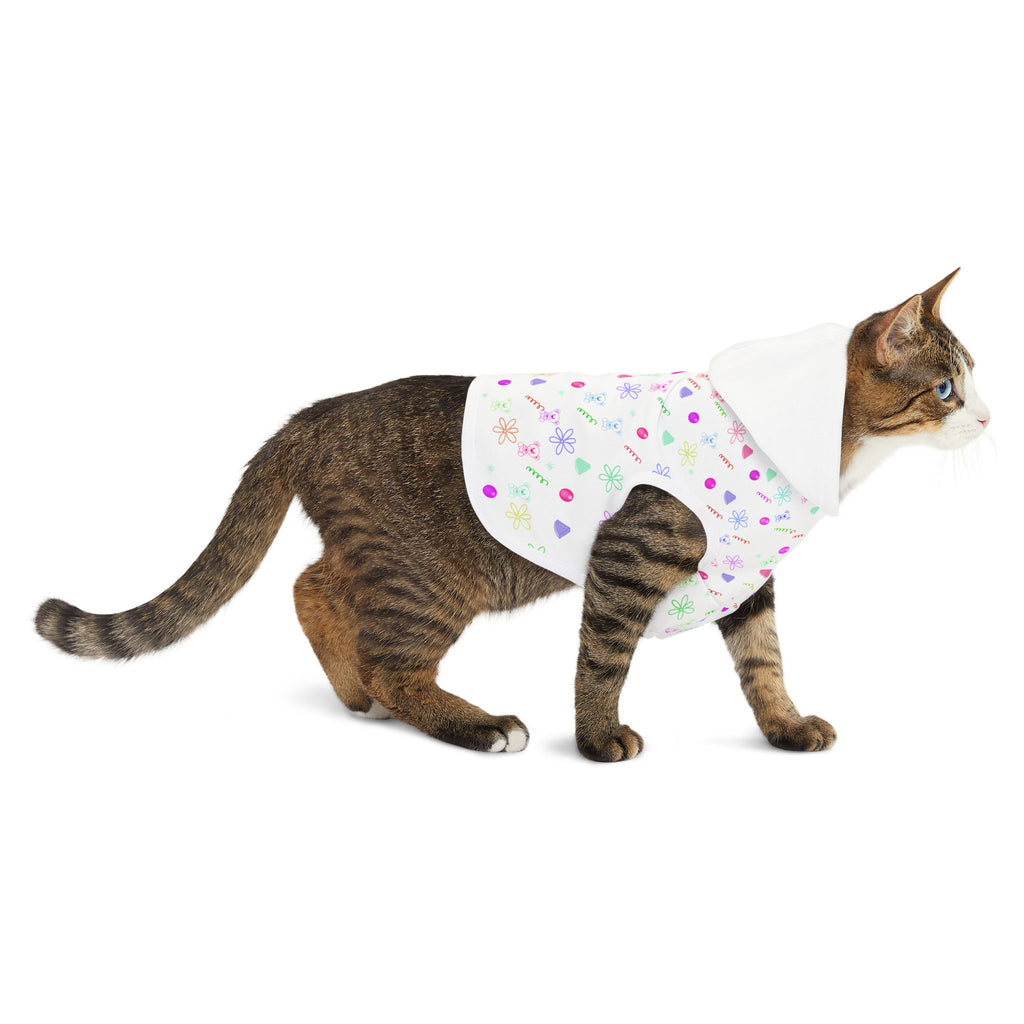 Pastel Candy Pattern Pet Hoodie — Cute Floral & Sweets Dog Hoodie