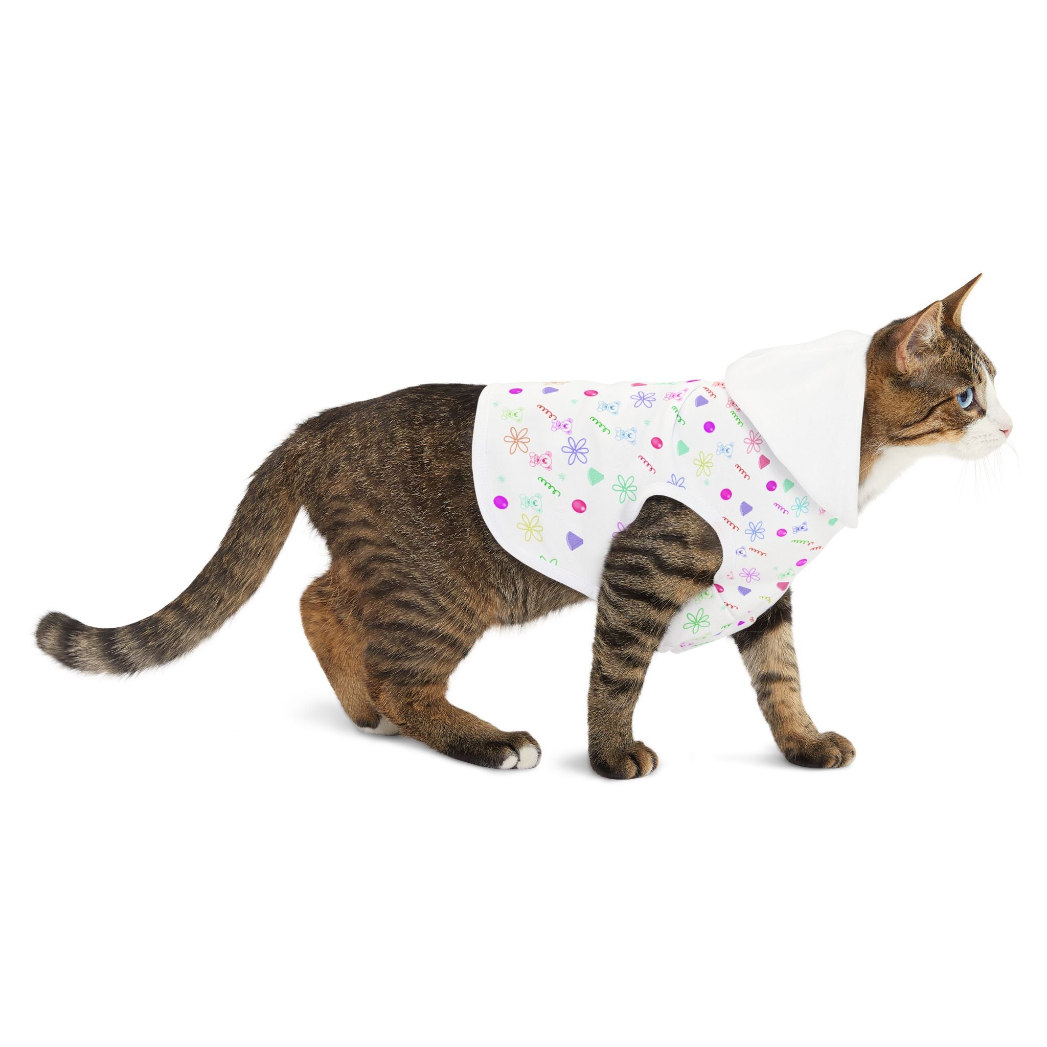 Pastel Candy Pattern Pet Hoodie — Cute Floral & Sweets Dog Hoodie
