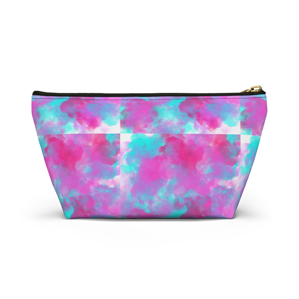 Mermaid Girl Accessory Pouch — Pink Teal T‑Bottom Cosmetic Bag
