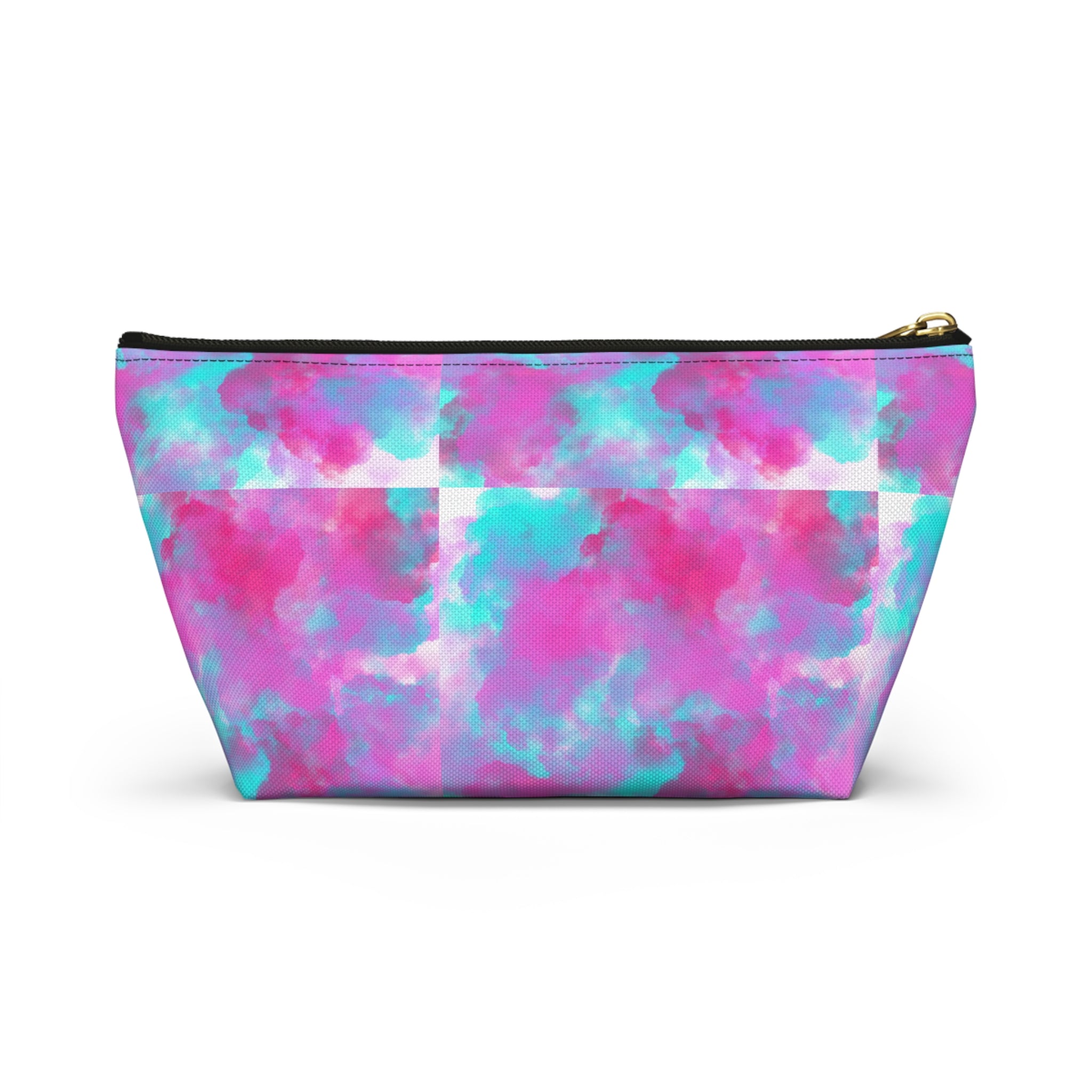 Mermaid Girl Accessory Pouch — Pink Teal T‑Bottom Cosmetic Bag