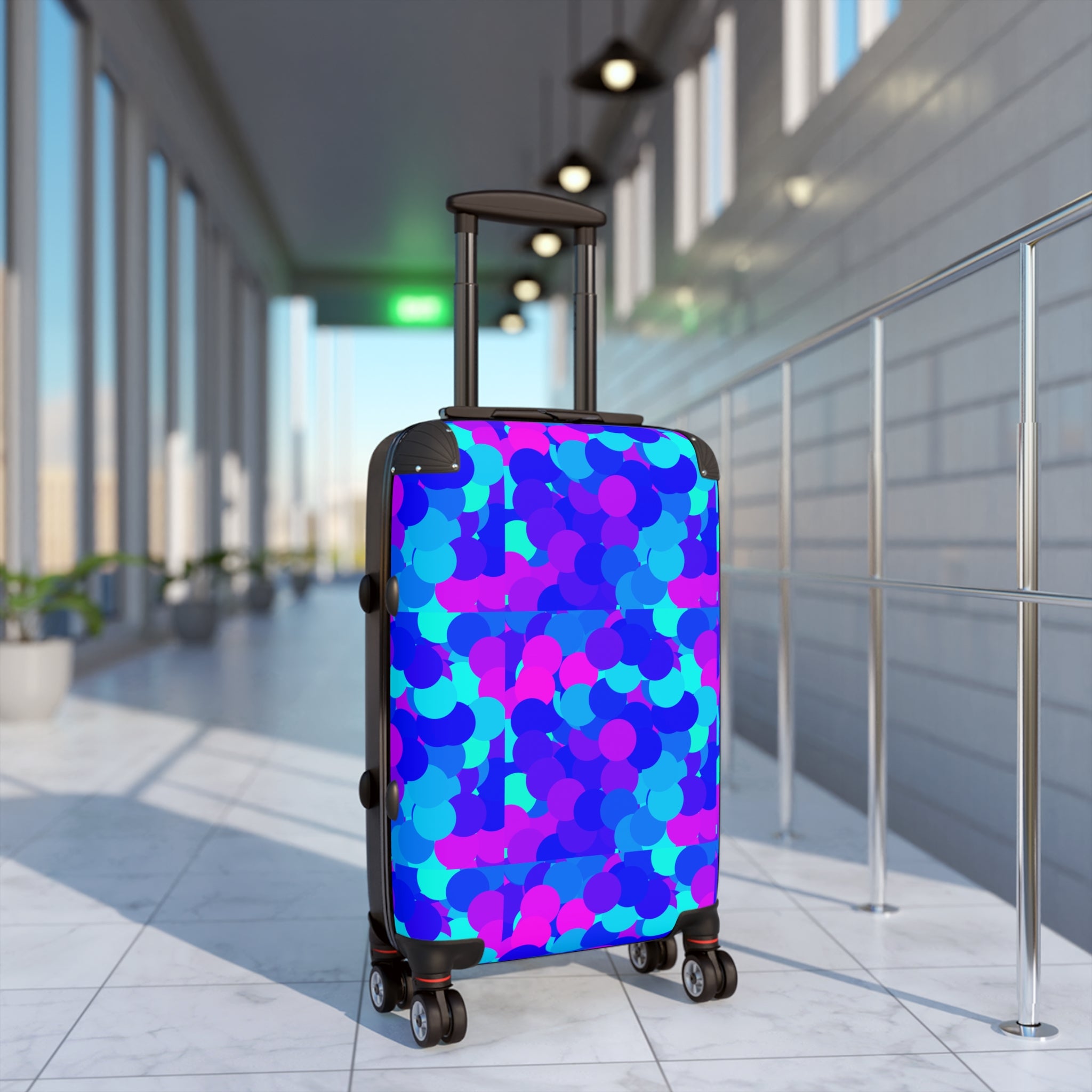 Blue & Purple Confetti Suitcase Cover — Vibrant Luggage Protector for Travel