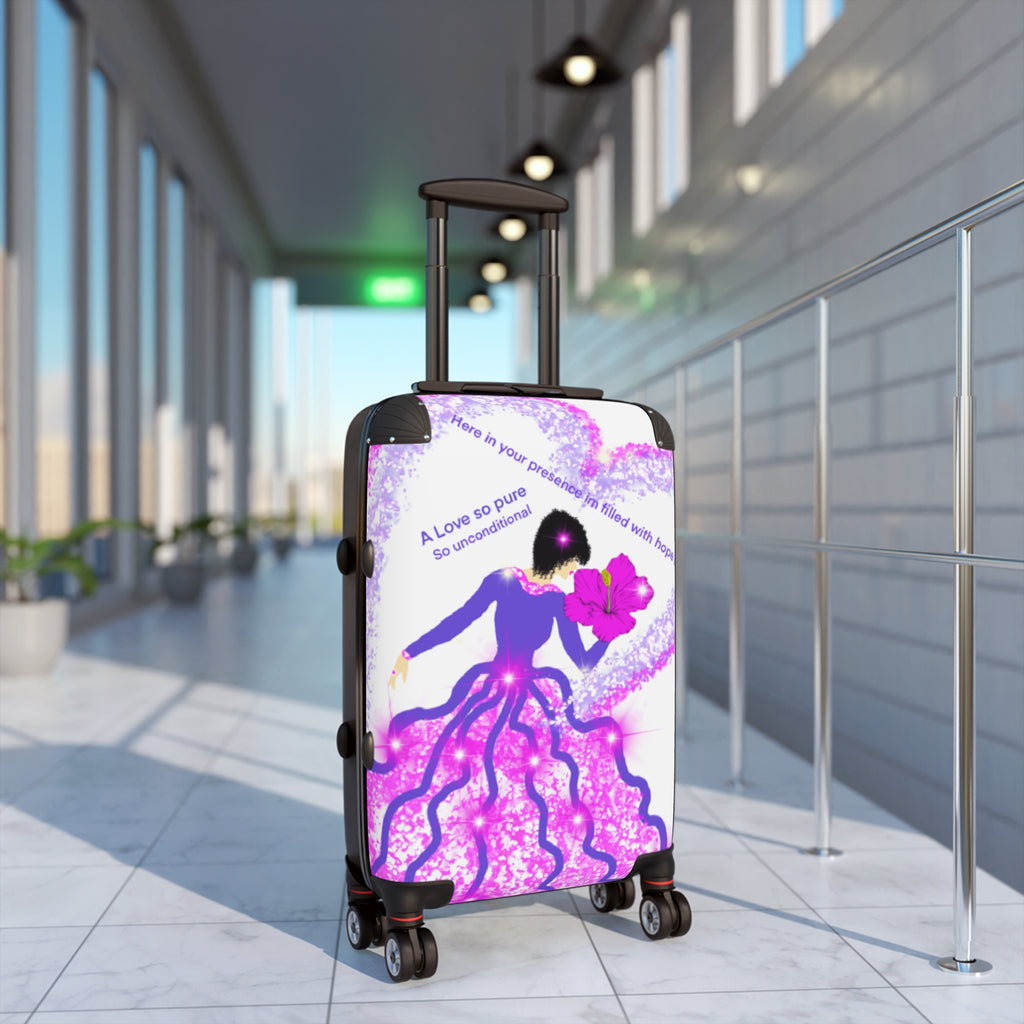 Suitcase — Pink Dream Princess Travel Carry-On with Inspirational Quote