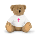 Religious Teddy Bear Plush with Pink Cross T‑Shirt